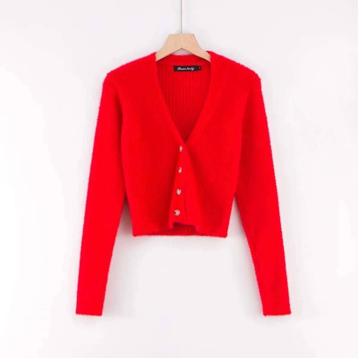 Women’s V-Neck Long Sleeve Cardigan - Women’s Clothing & Accessories - Cardigan - 5