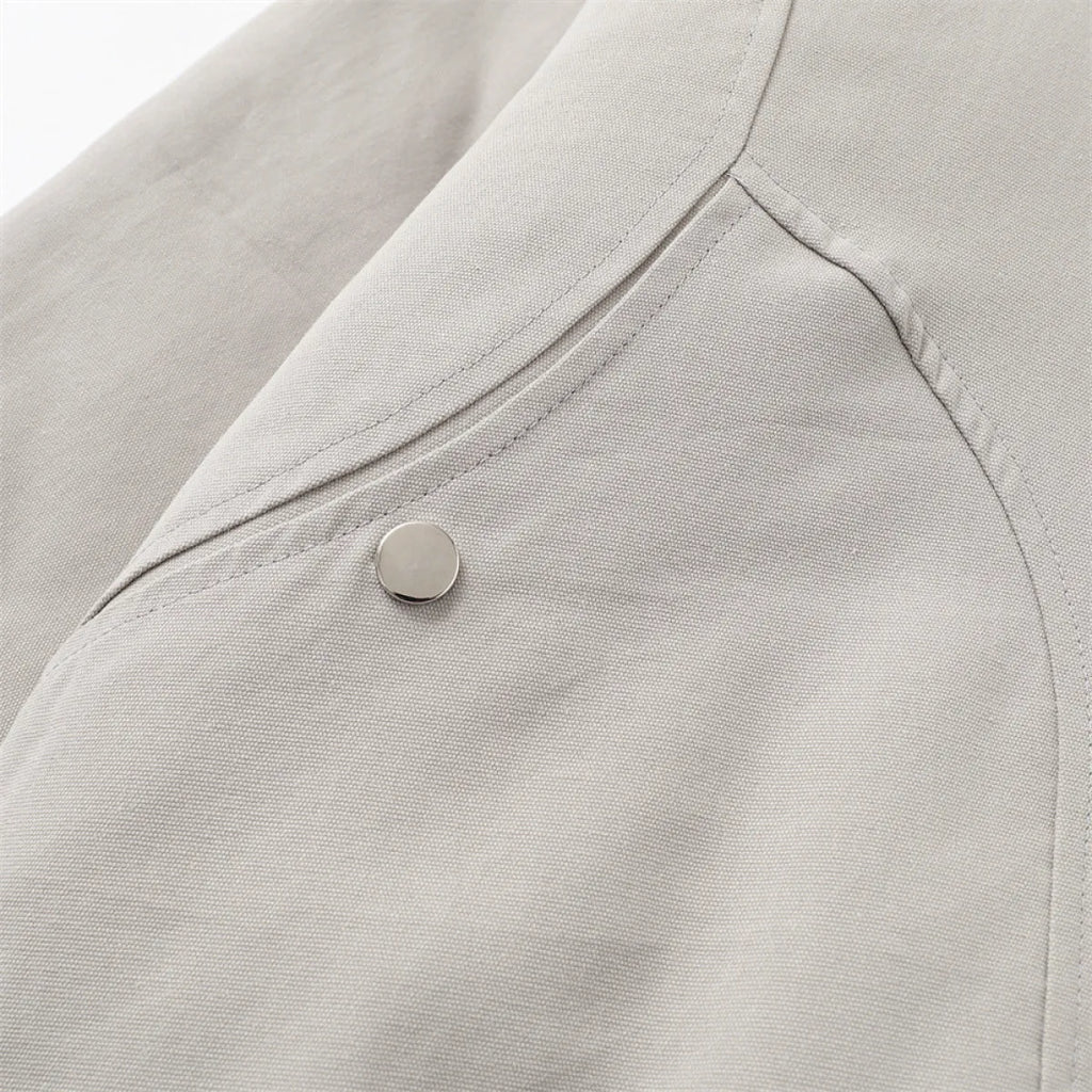 Loose Fit Hooded Canvas Jacket - Jackets & Coats - Jacket - 2