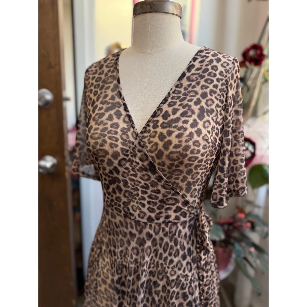 Lydia Leopard Mesh Dress - All Dresses - Dress - 1