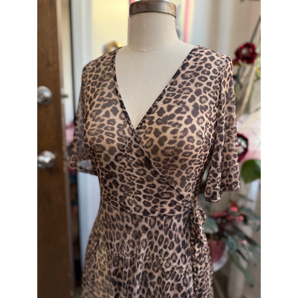 Lydia Leopard Mesh Dress - All Dresses - Dress - 1