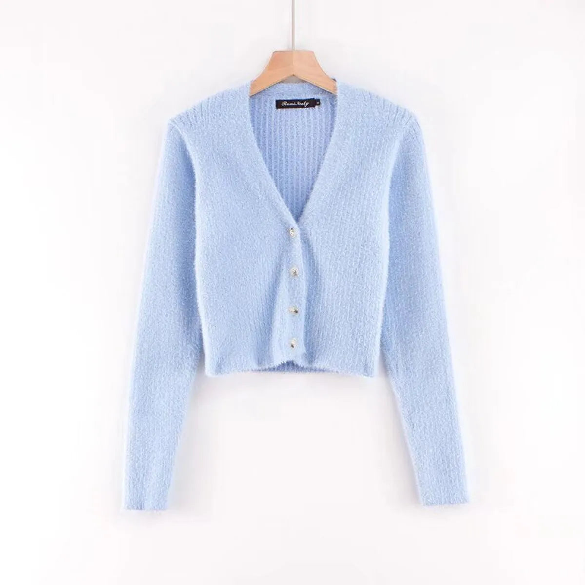 Women’s V-Neck Long Sleeve Cardigan - Women’s Clothing & Accessories - Cardigan - 4