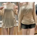 Sheer Off-Shoulder Oversized Long Sleeve T-Shirt - T-Shirts - T-Shirt - 9