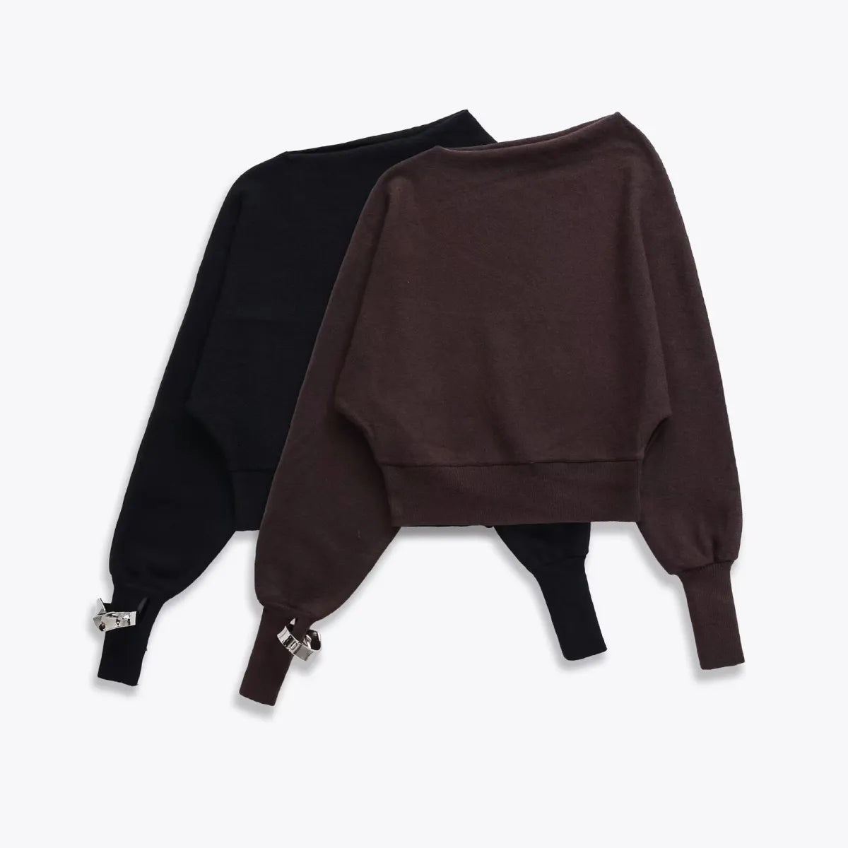 Asymmetric Slant Collar Knit Pullover Sweater - Sweaters - Sweater / Pullover - 2
