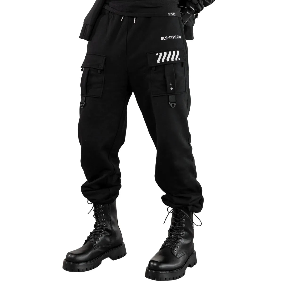 BLS-Type 230 Black French Terry Cargo Pants - Bottoms - Cargo Pants - 1