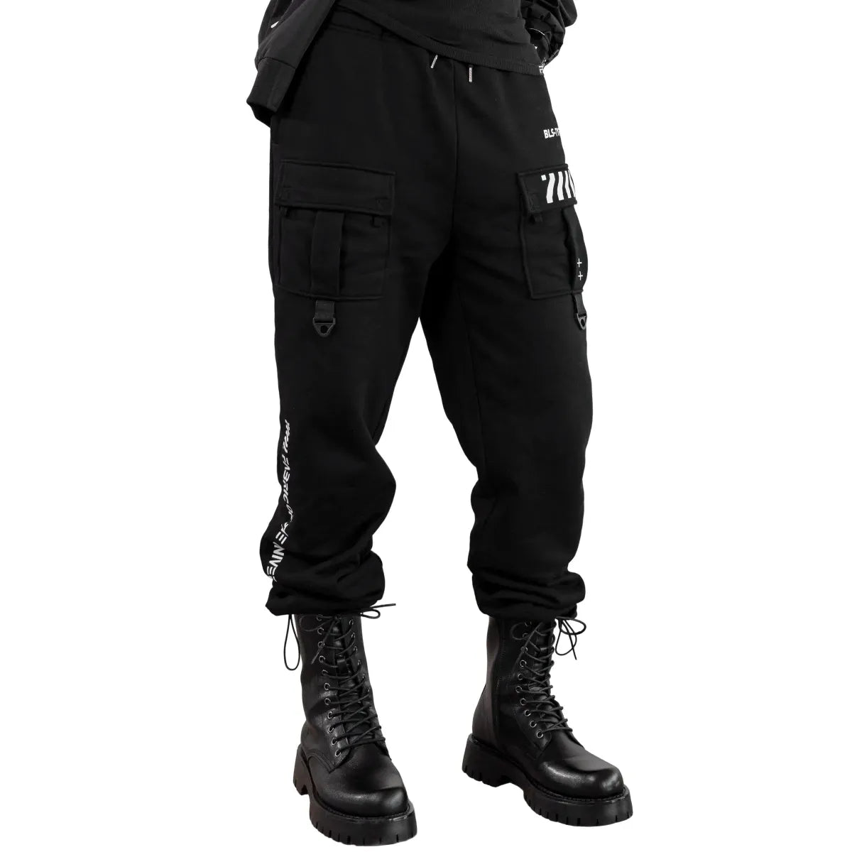 BLS-Type 230 Black French Terry Cargo Pants - Bottoms - Cargo Pants - 3
