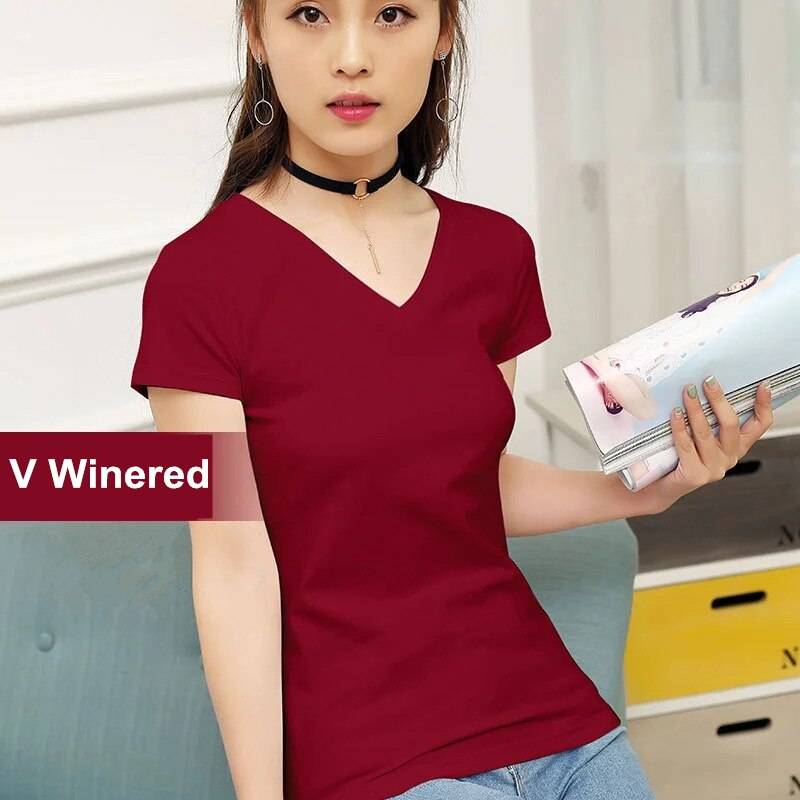 Women's Pure Cotton T - Kawaii Stop - Basic, Cotton, Multicolored, Pure, Short, Short Sleeves, Solid, T Shirt, T-Shirts, Top, Tops &amp; Tees, Women, Women's, Women's Clothing &amp; Accessories