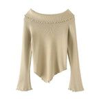 One Shoulder Long Sleeve Sweater - Sweaters - Sweater / Pullover - 2