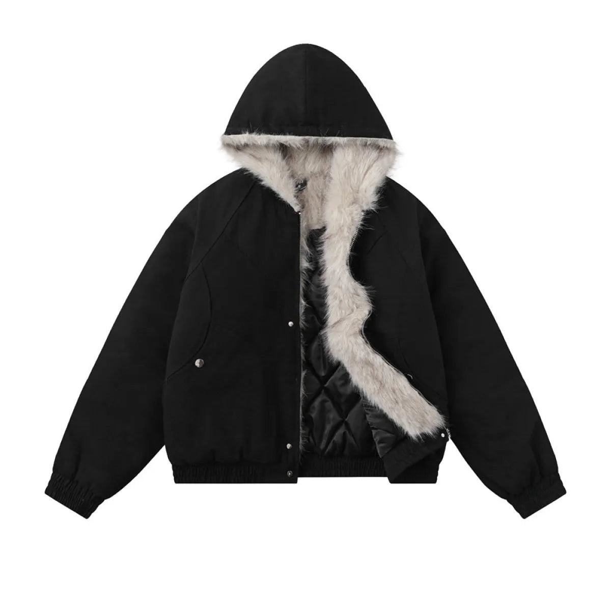 Loose Fit Hooded Canvas Jacket - Jackets & Coats - Jacket - 4