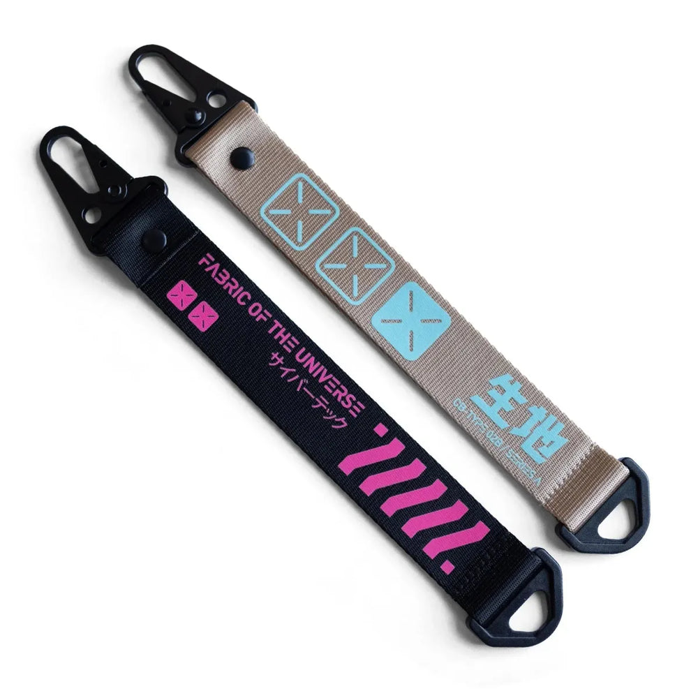 Cyber Deco Carabiner Keychain Set – Black & Beige Mint - Harajuku Style - Accessory - 1