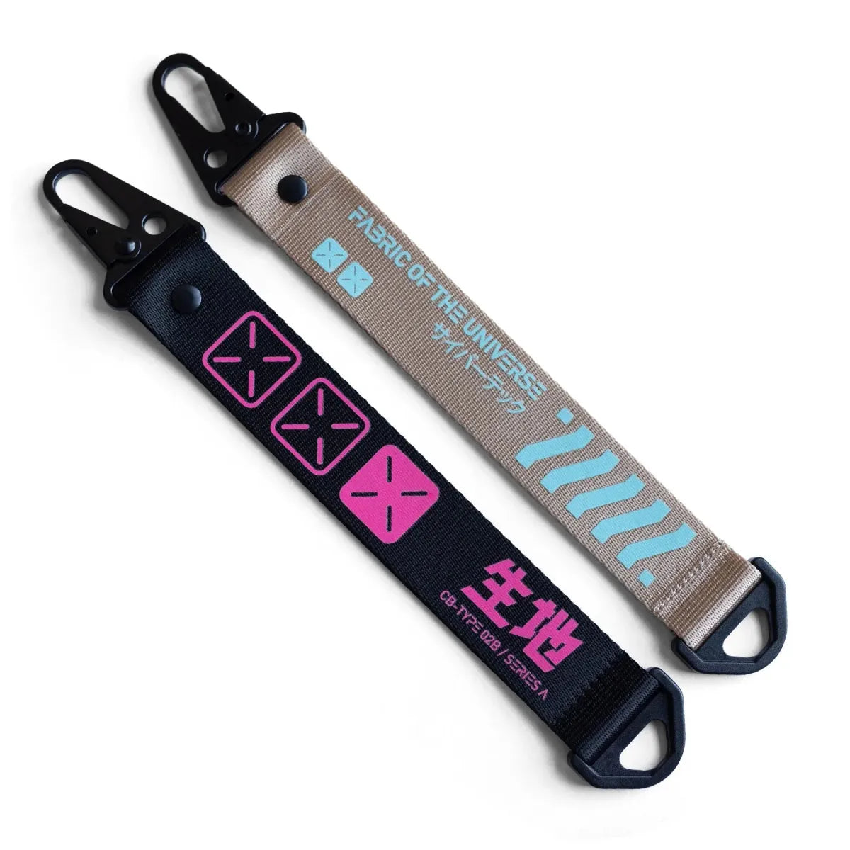 Cyber Deco Carabiner Keychain Set – Black & Beige Mint - Harajuku Style - Accessory - 2