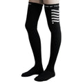 Black Logo Grip Thigh High Socks