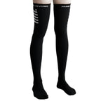 Black Logo Grip Thigh High Socks