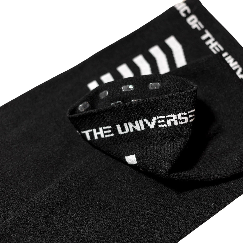 Black Logo Grip Thigh High Socks