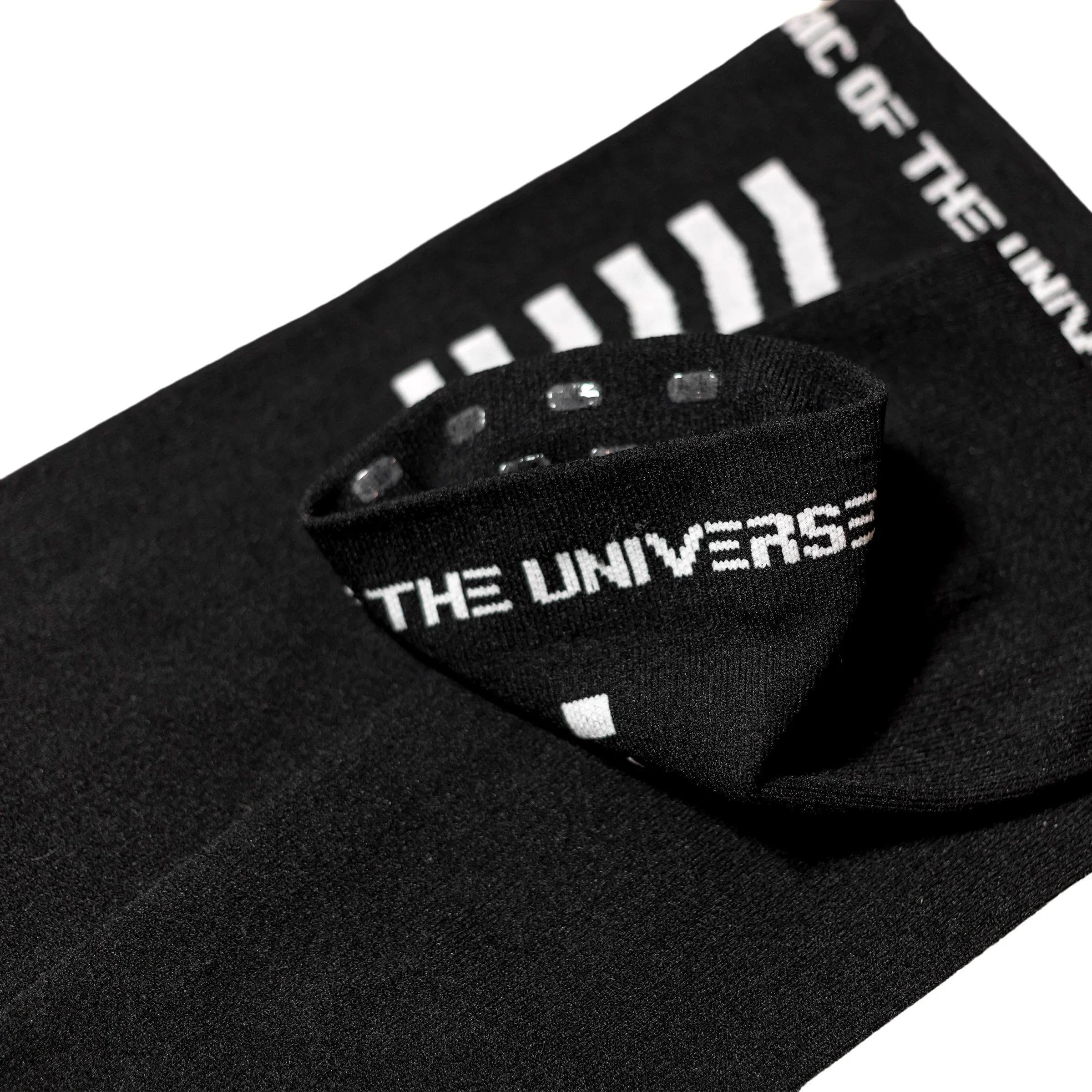 Black Logo Grip Thigh High Socks