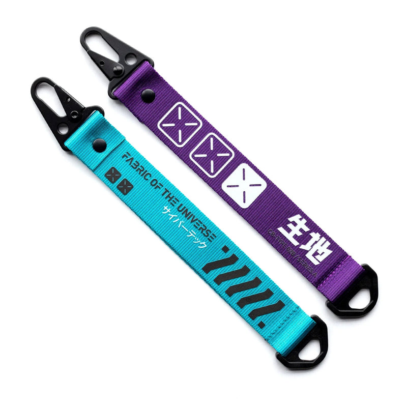 Purple & Cyan Carabiner Keychain Set