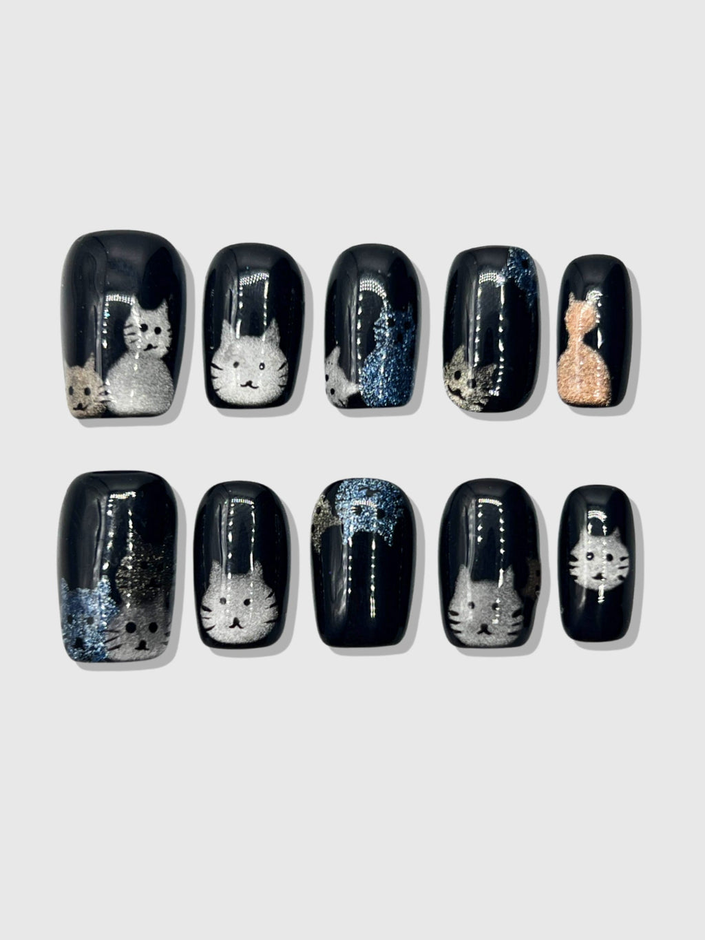 Cat Lady Glitter Press-On Nails