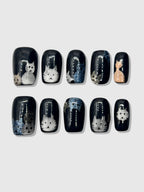 Cat Lady Glitter Press-On Nails