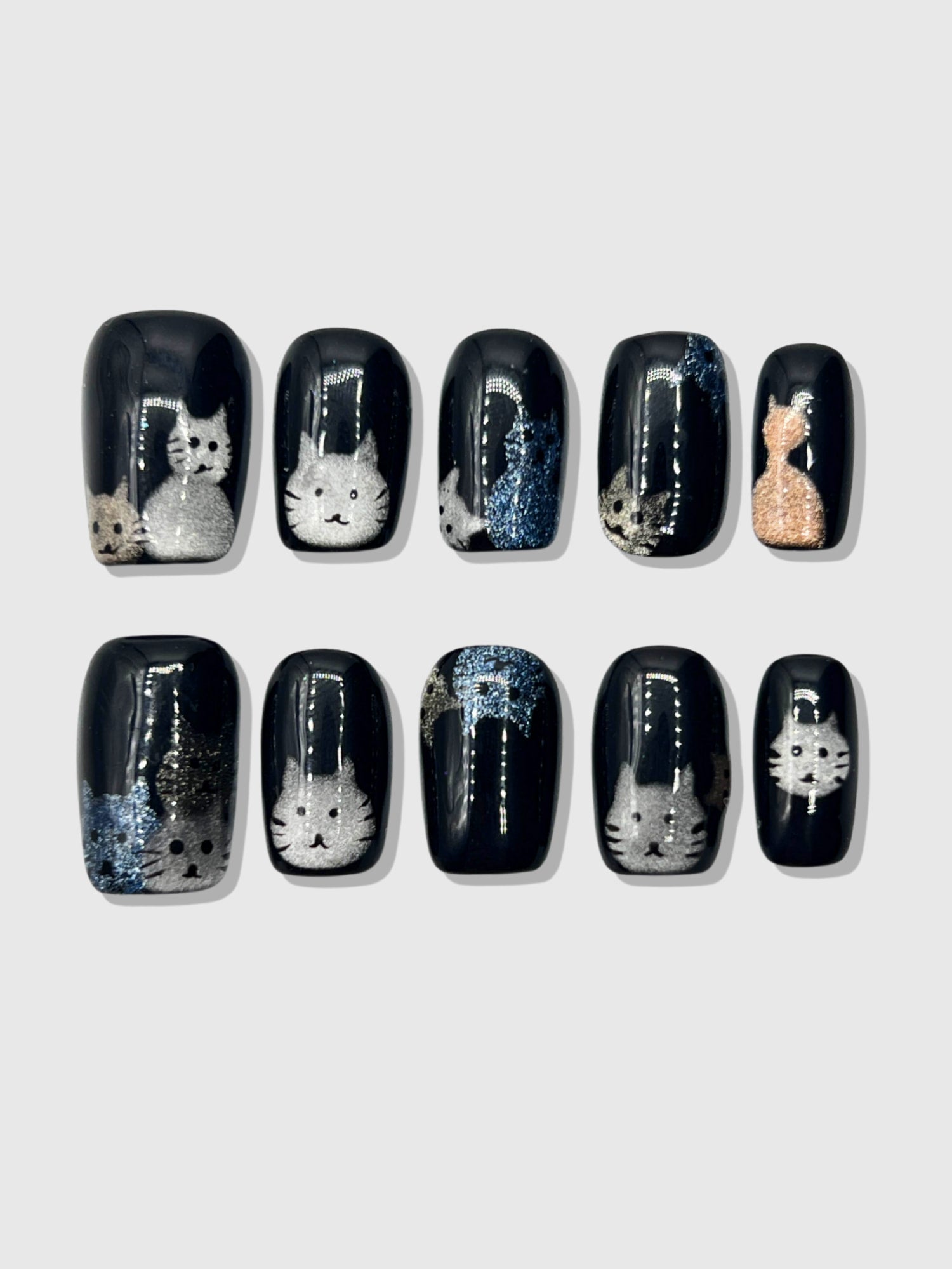 Cat Lady Glitter Press-On Nails