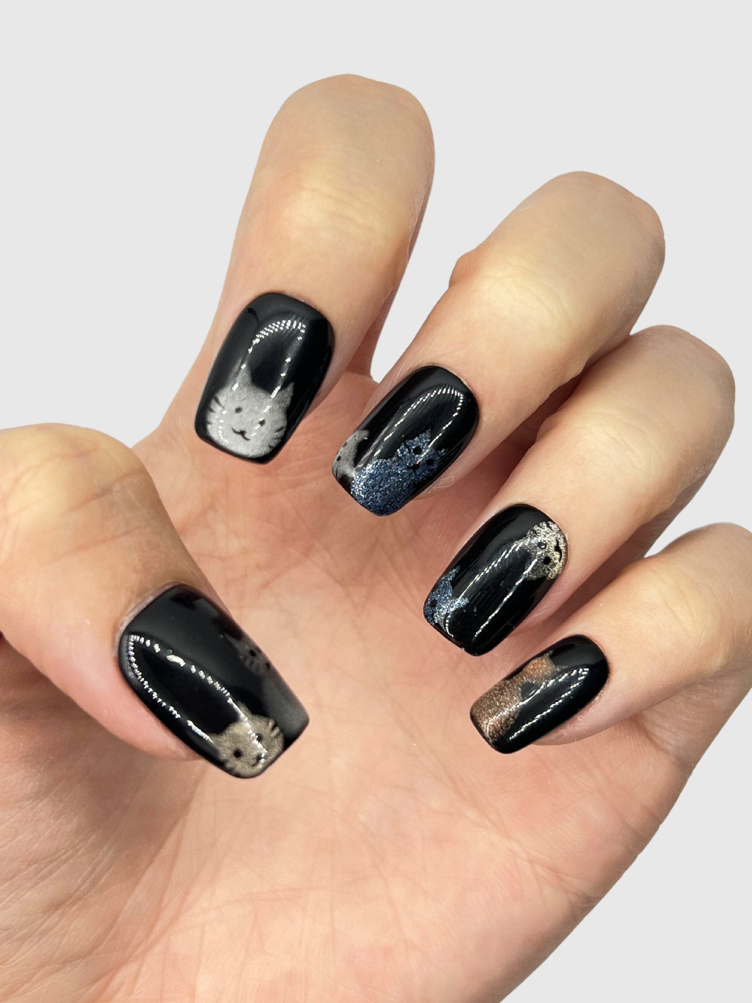 Cat Lady Glitter Press-On Nails