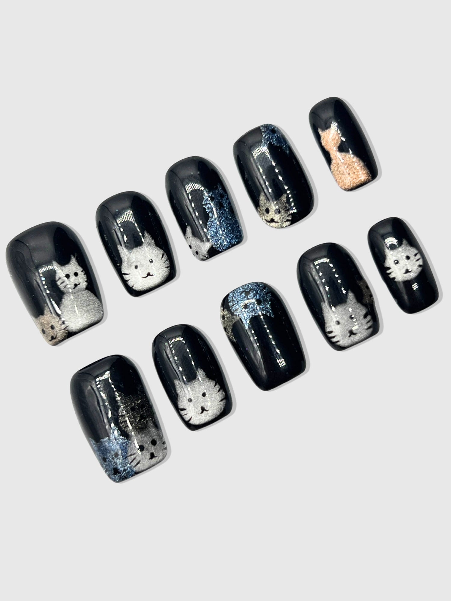 Cat Lady Glitter Press-On Nails
