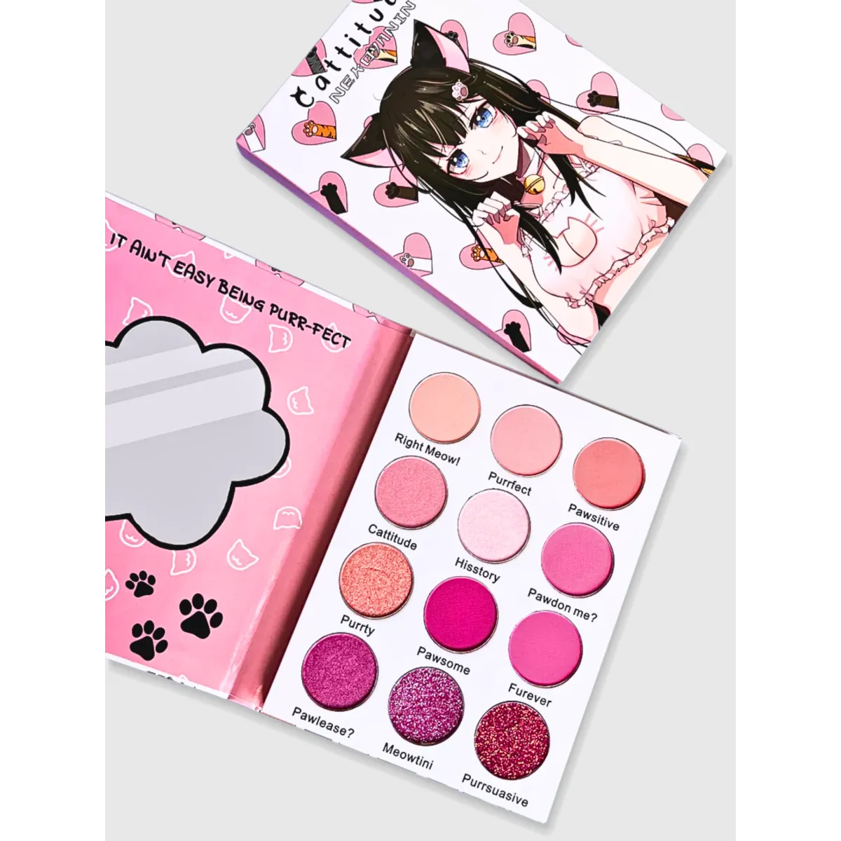 Cattitude Pink Eyeshadow Palette - Harajuku Style - Cosmetics - 4