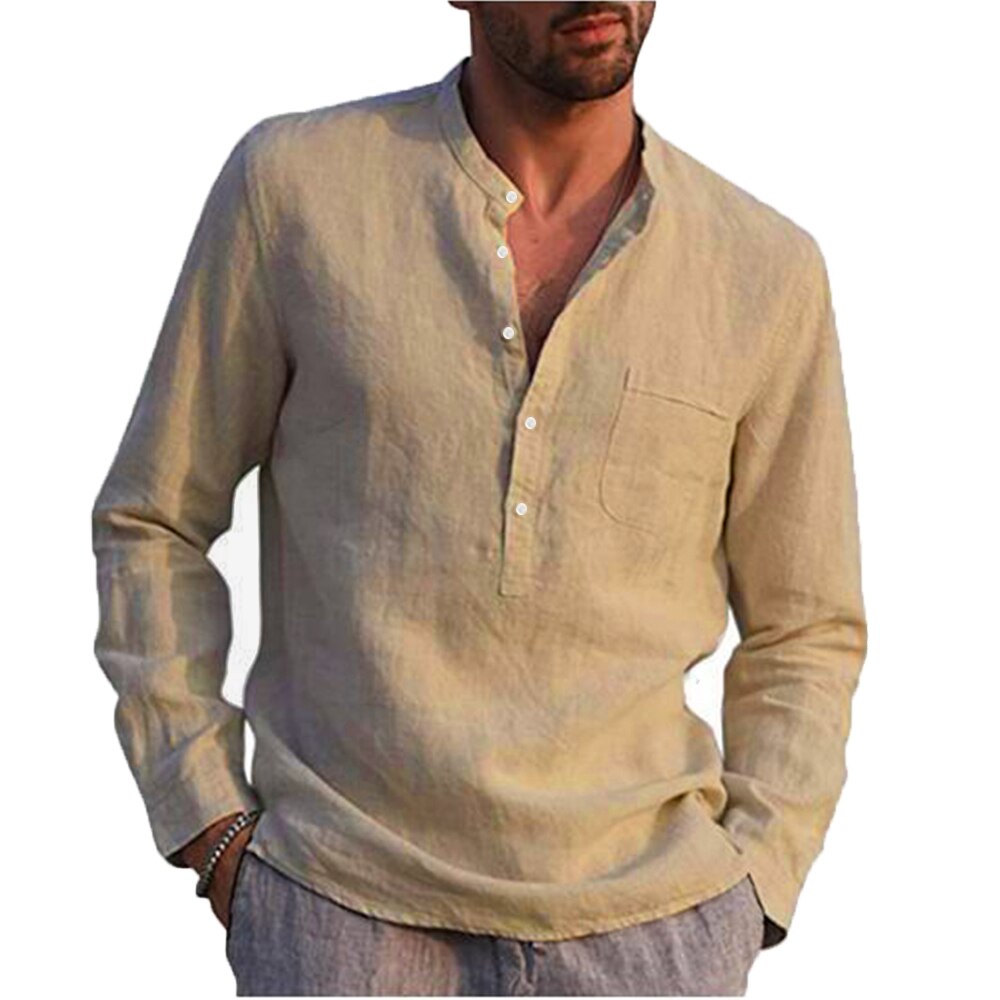 Casual Beach Style Linen Shirt - Khaki / S / Nearest Warehouse - T-Shirts - Shirts & Tops - 8 - 2024