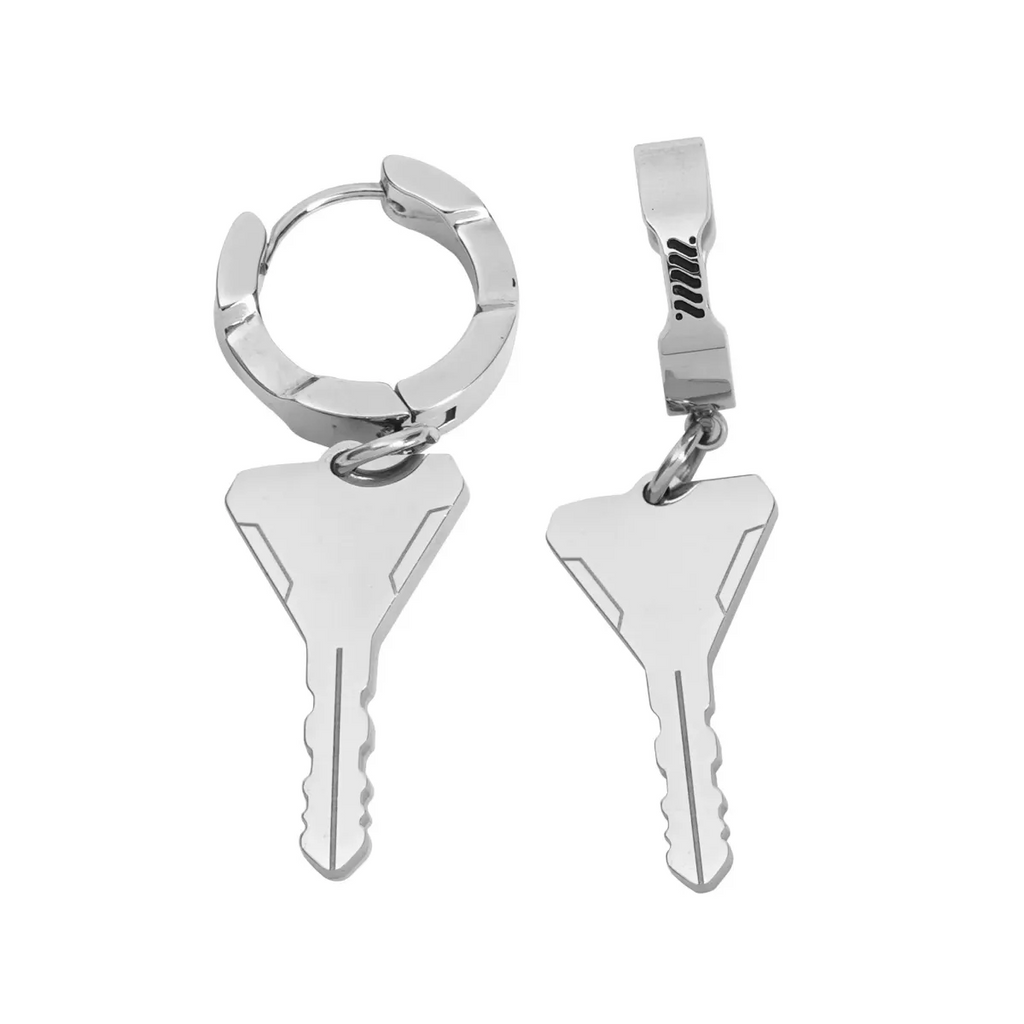FBRC Stainless Steel Key Hoop Earrings - T-Shirts - Earrings - 1