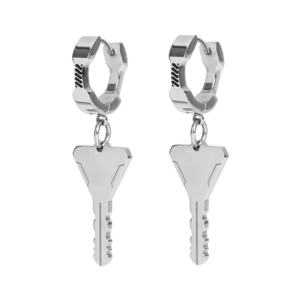 FBRC Stainless Steel Key Hoop Earrings - T-Shirts - Earrings - 2