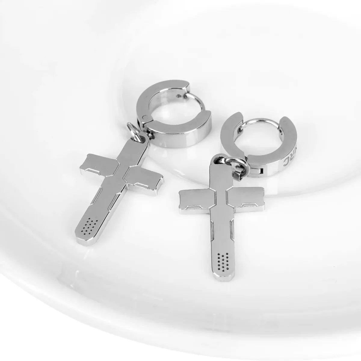 CRX-20 Stainless Steel Cross Earrings - T-Shirts - Earrings - 3