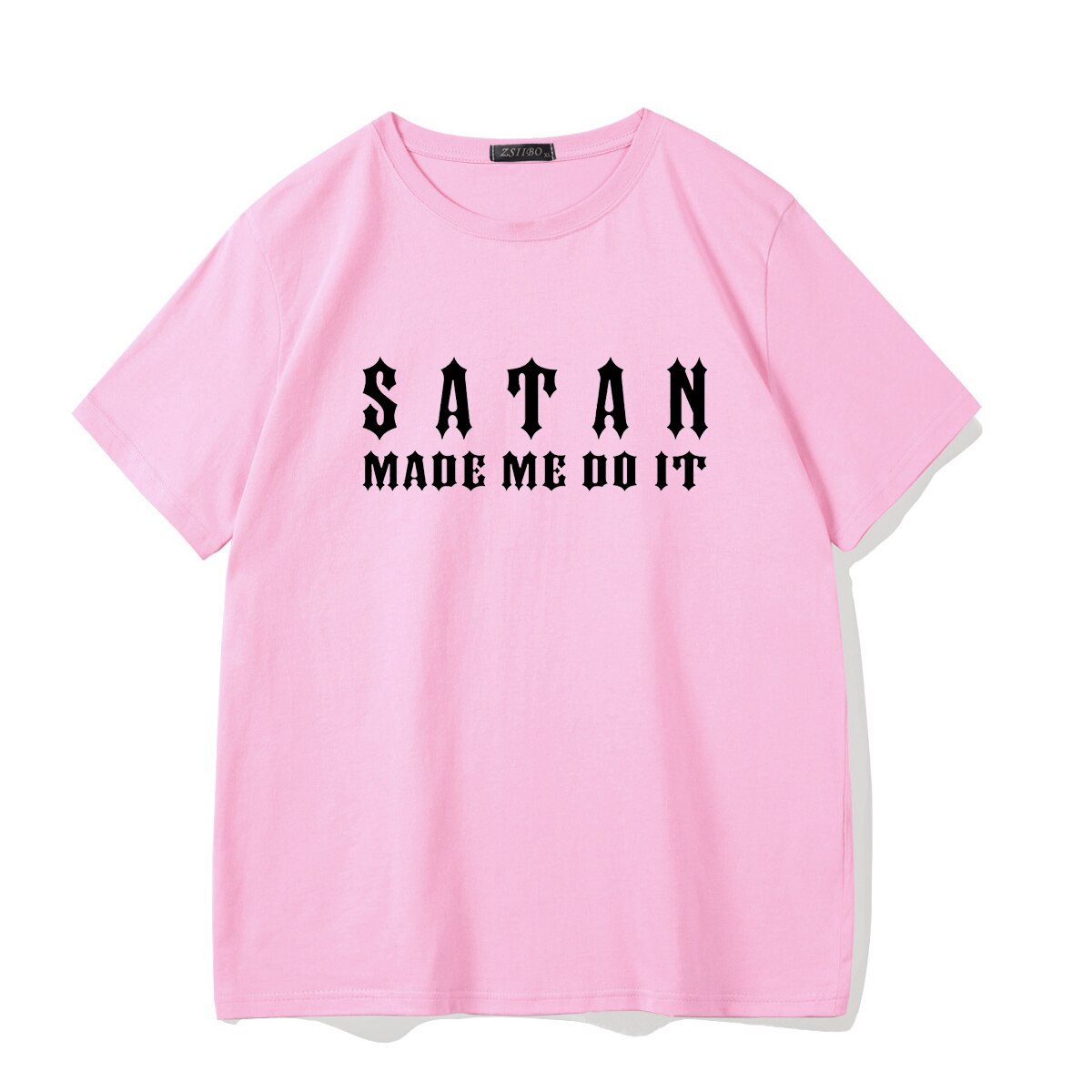 Satan Made Me Do It - Kawaii Stop - Adorable, Casual, Cosplay Harajuku, Cute, Devil, Fashion, Fun, Gothic, Harajuku, Hip Hop, Japanese, Kawaii, Knitted, Korean, Letter, Loli, Lolita, Loveable, Lovely, Men's Clothing &amp; Accessories, Men's T-Shirts, Men's Tops &amp; Tees, O-Neck, Polyester, Punk, Satan, Short Sleeve, Street Fashion, Streetwear, T Shirt, T-Shirts, Tees, Top, Tops, Tops &amp; Tees, Women's Clothing &amp; Accessories