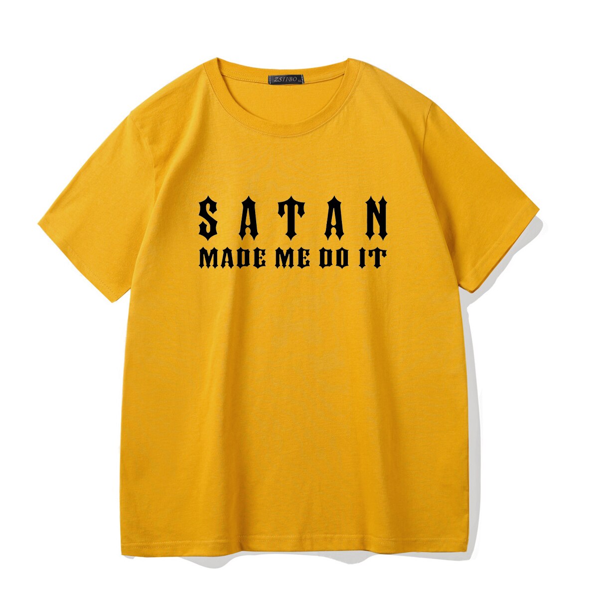 Satan Made Me Do It - Kawaii Stop - Adorable, Casual, Cosplay Harajuku, Cute, Devil, Fashion, Fun, Gothic, Harajuku, Hip Hop, Japanese, Kawaii, Knitted, Korean, Letter, Loli, Lolita, Loveable, Lovely, Men's Clothing &amp; Accessories, Men's T-Shirts, Men's Tops &amp; Tees, O-Neck, Polyester, Punk, Satan, Short Sleeve, Street Fashion, Streetwear, T Shirt, T-Shirts, Tees, Top, Tops, Tops &amp; Tees, Women's Clothing &amp; Accessories