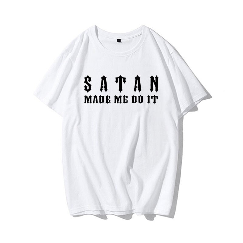 Satan Made Me Do It - White / S - T-Shirts - Clothing - 12 - 2024