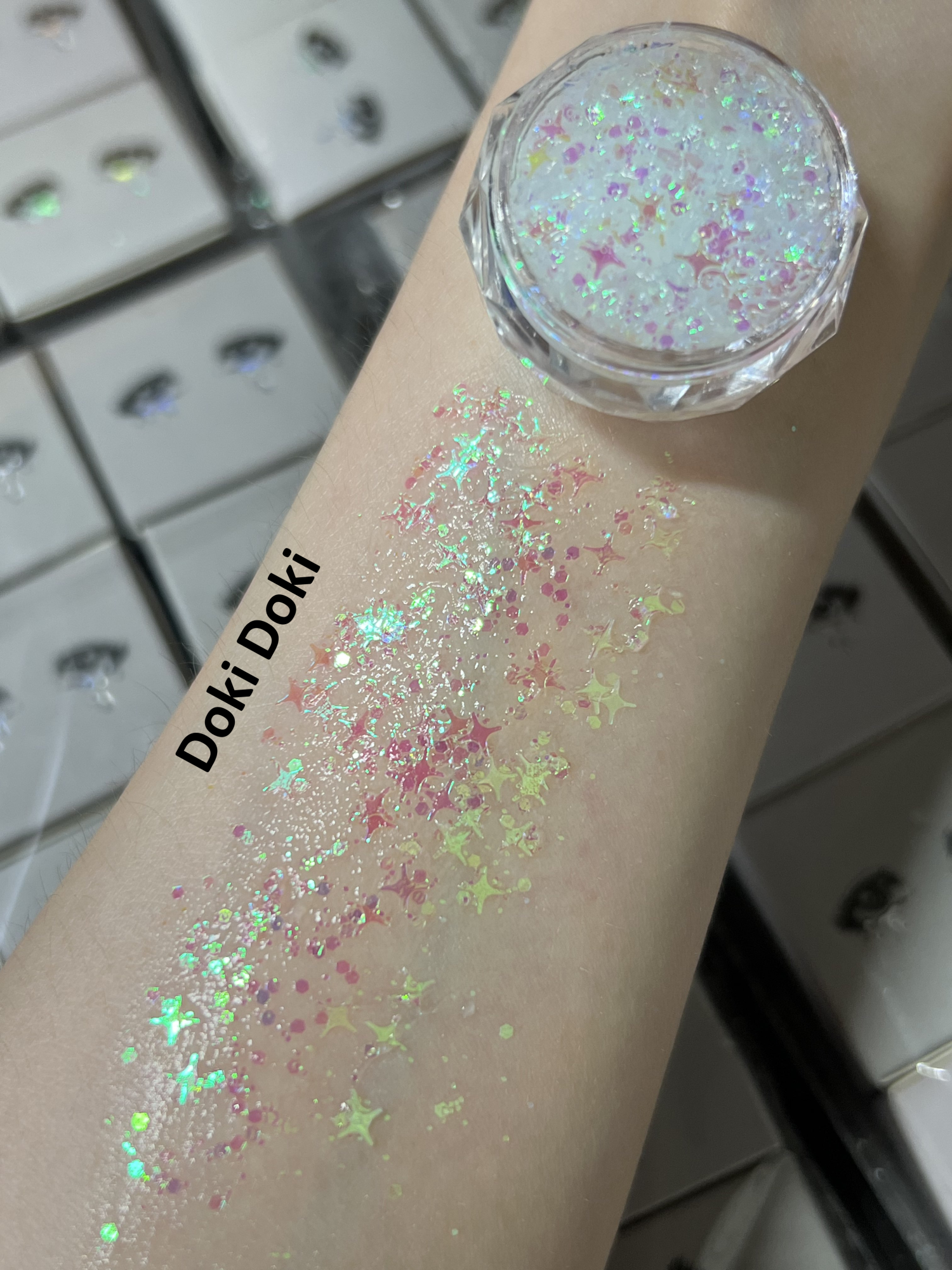Gel Glitter Tears Festival Makeup