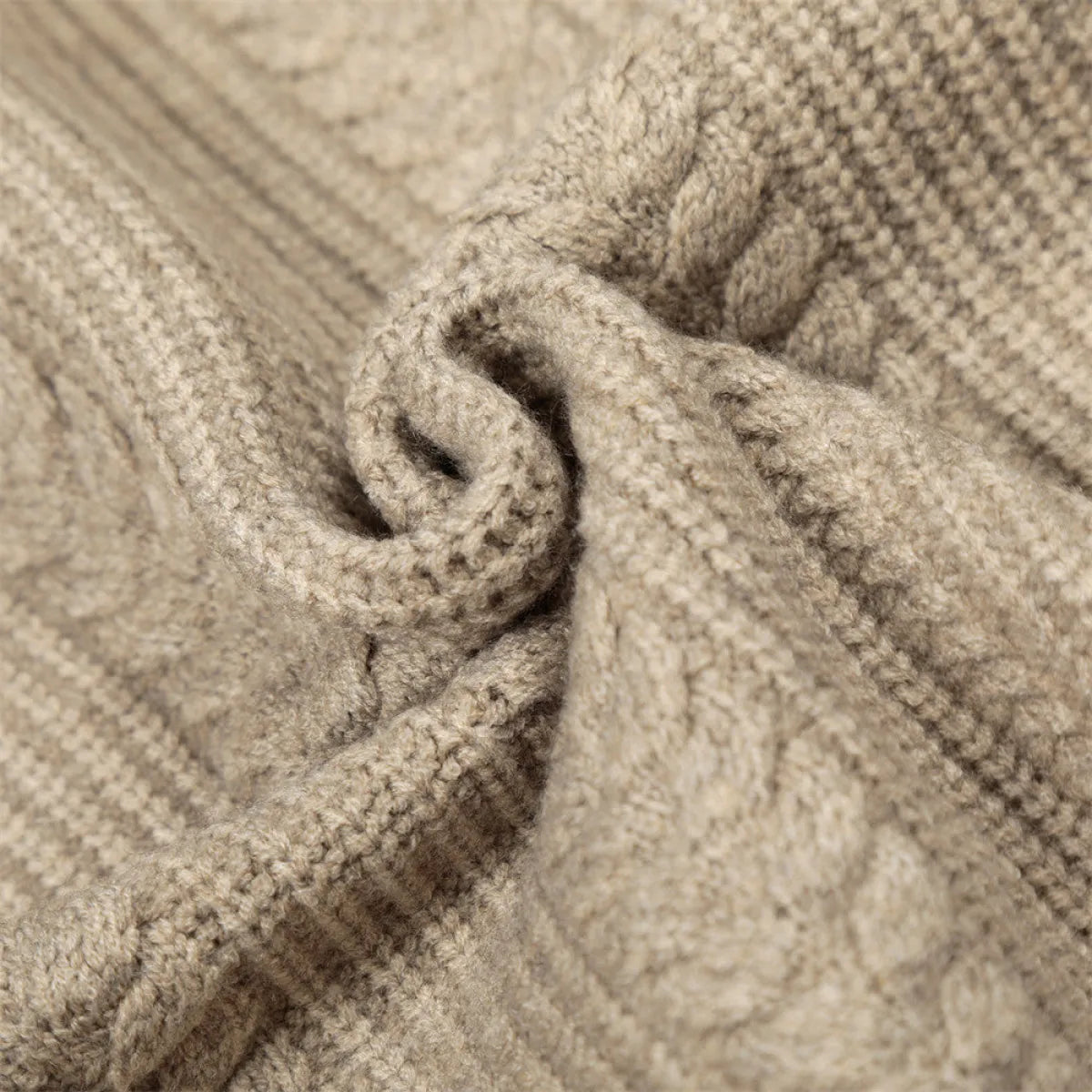 Khaki High Collar Turtleneck Sweater - Sweaters - Sweater / Pullover - 1