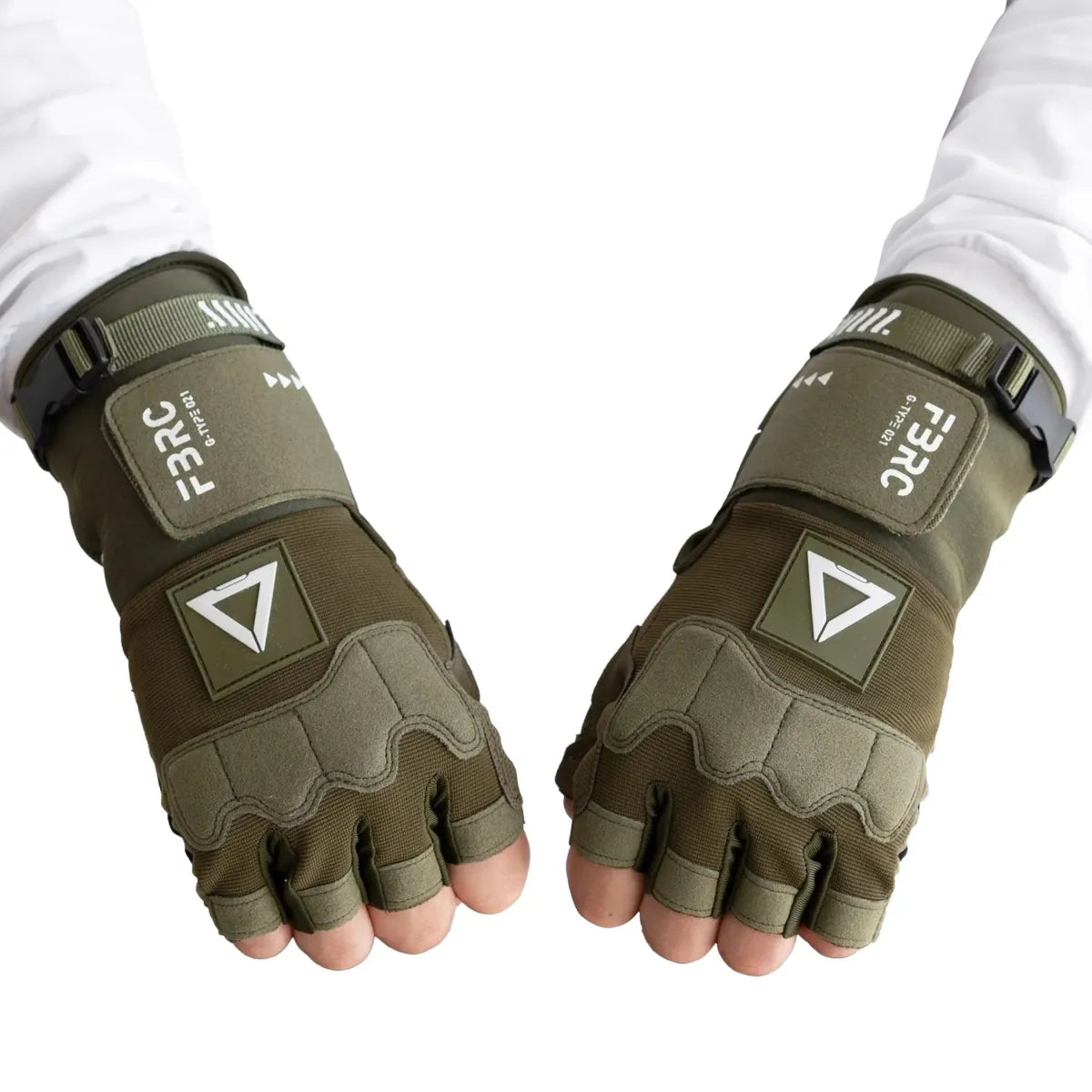 G-Type 021 Mil-Green Tactical Fingerless Gloves - Harajuku Style - Accessory - 2