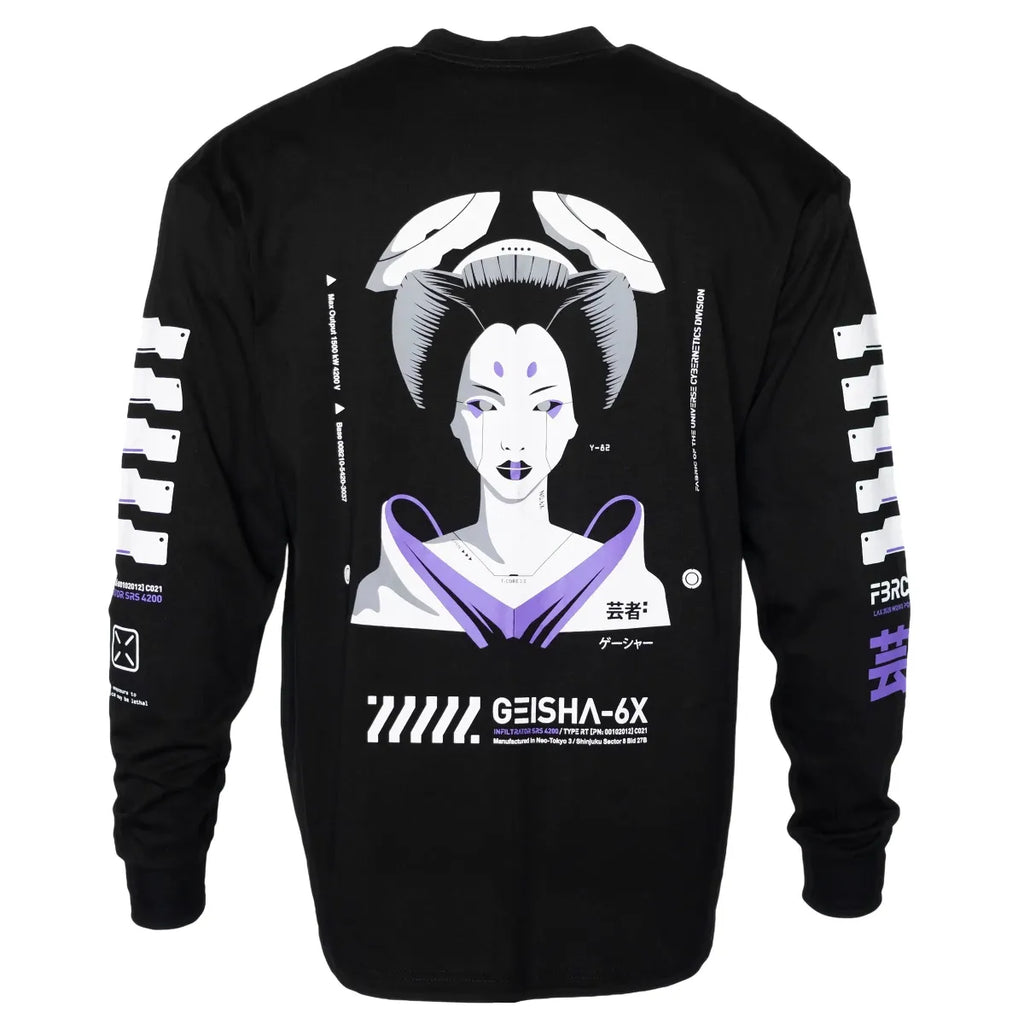 Geisha-6X Graphic Long Sleeve Tee - T-Shirts - T-Shirt - 1