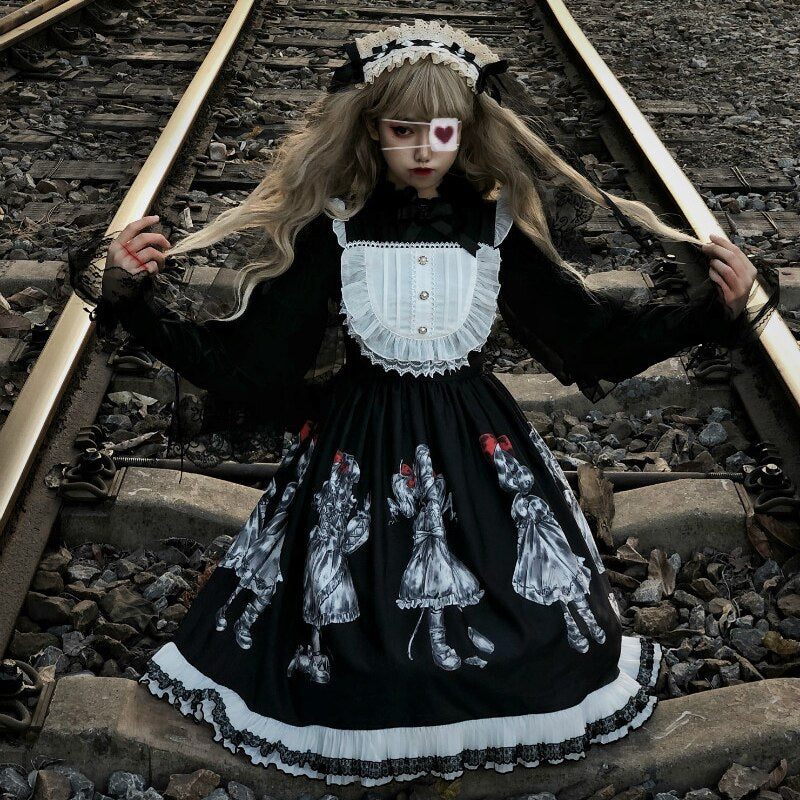 Dark Angel Lolita Dress - Kawaii Stop - All Dresses, Angel, Dark, Dress, Gothic, High, Japanese, JSK, Kawaii, Lolita, Lolita Dresses, Low, Retro, Series, Women's Clothing &amp; Accessories