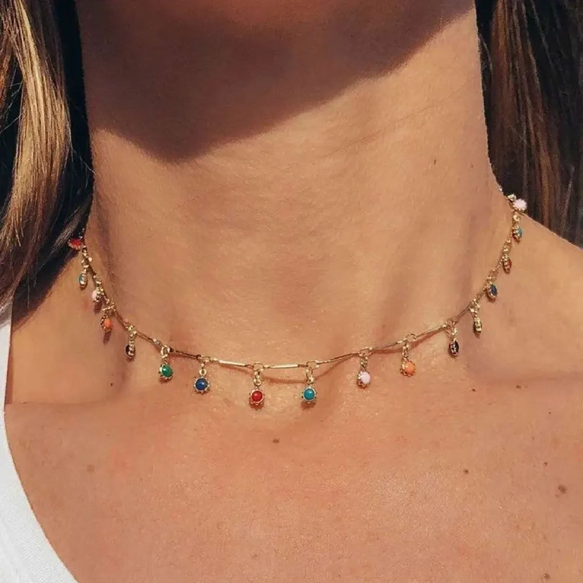 Candy Color Tassel Pendant Choker Necklace - Best Sellers - Choker - 1