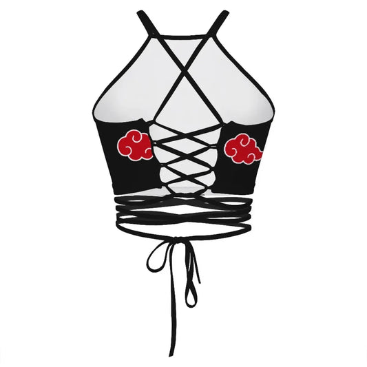 Sasuke Akatsuki Inspired Black Cosplay Crop Top - Women’s Clothing & Accessories - Cosplay Outfit - 2