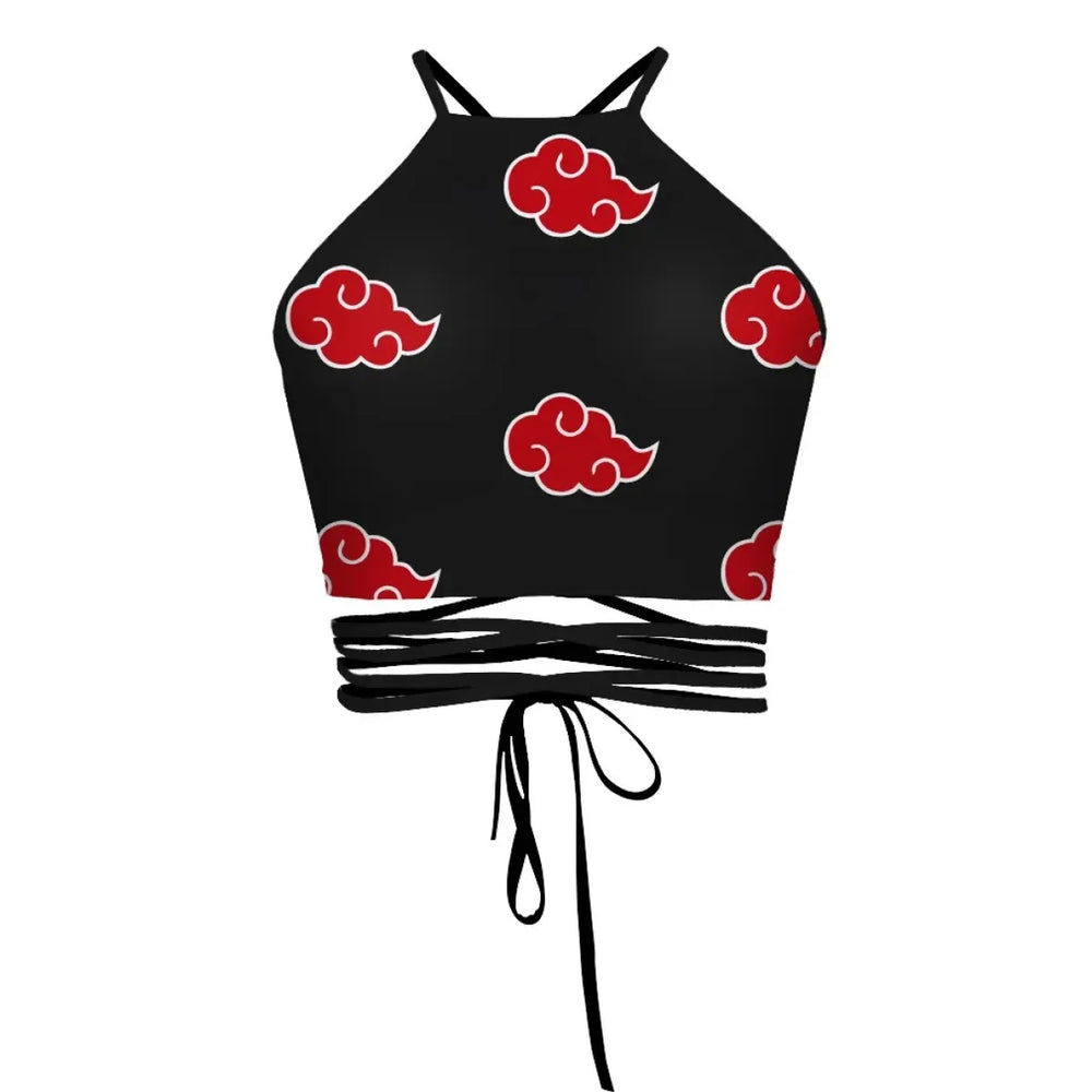 Sasuke Akatsuki Inspired Black Cosplay Crop Top - Women’s Clothing & Accessories - Cosplay Outfit - 1