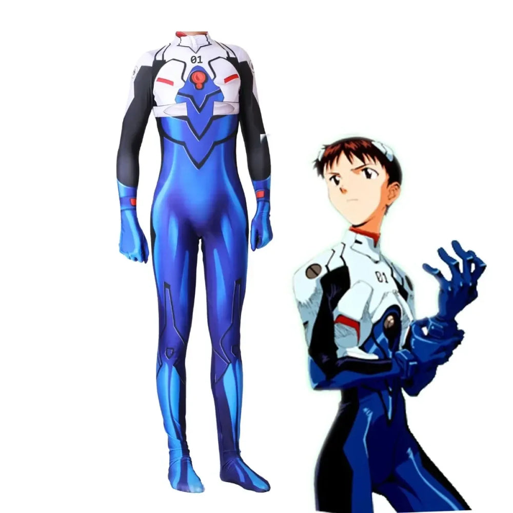 Ikari Shinji Anime Plugsuit Zentai Bodysuit Cosplay - Anime - Cosplay Outfit - 1