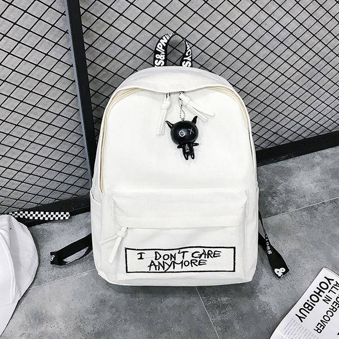 Harajuku Backpack - I Don’t Care - White / 40 x 30 x 12 cm - Women Bags & Wallets - Shirts & Tops - 15 - 2024