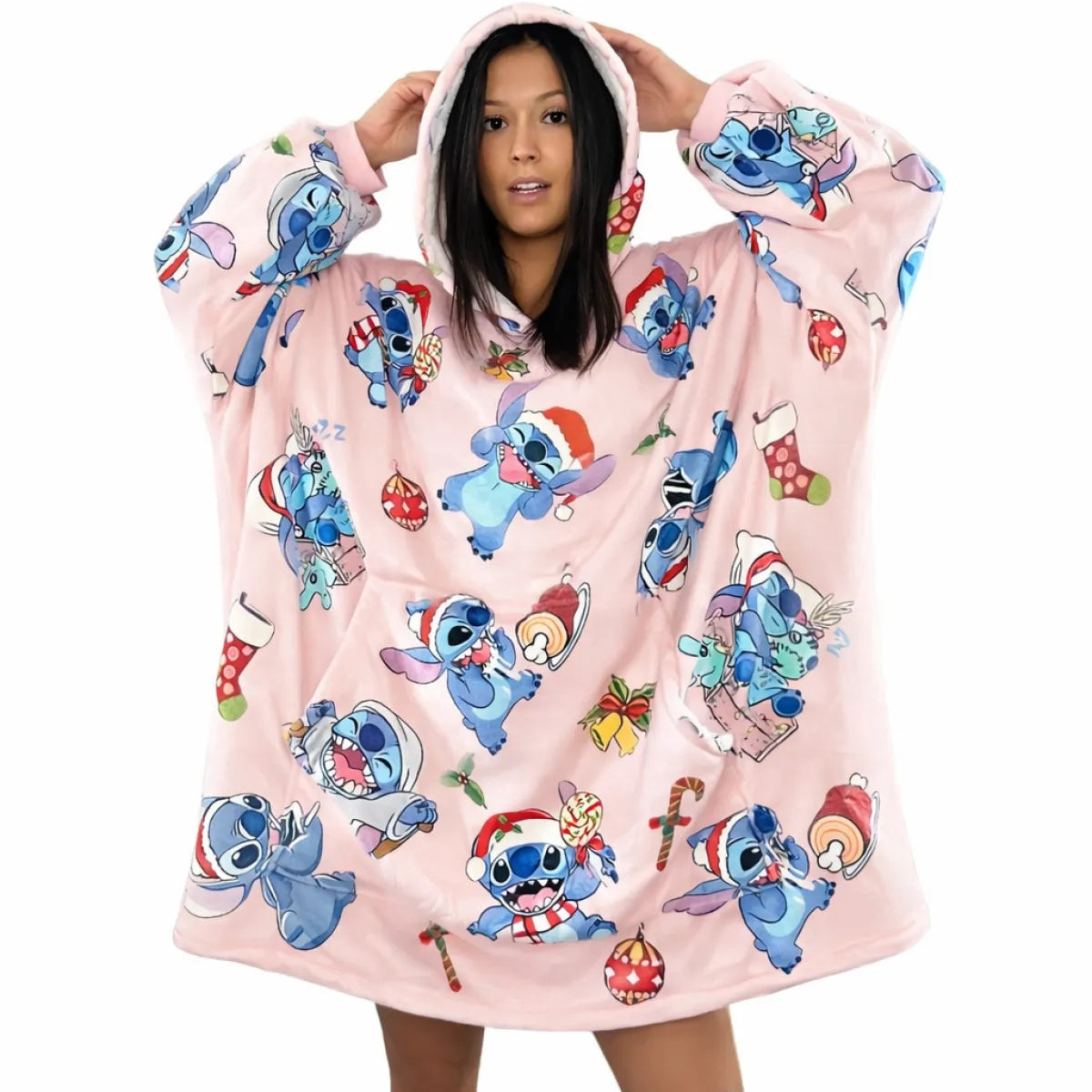 Stitch Oversized Sherpa Wearable Blanket Hoodie - Hoodies & Sweatshirts - Hoodie - 1