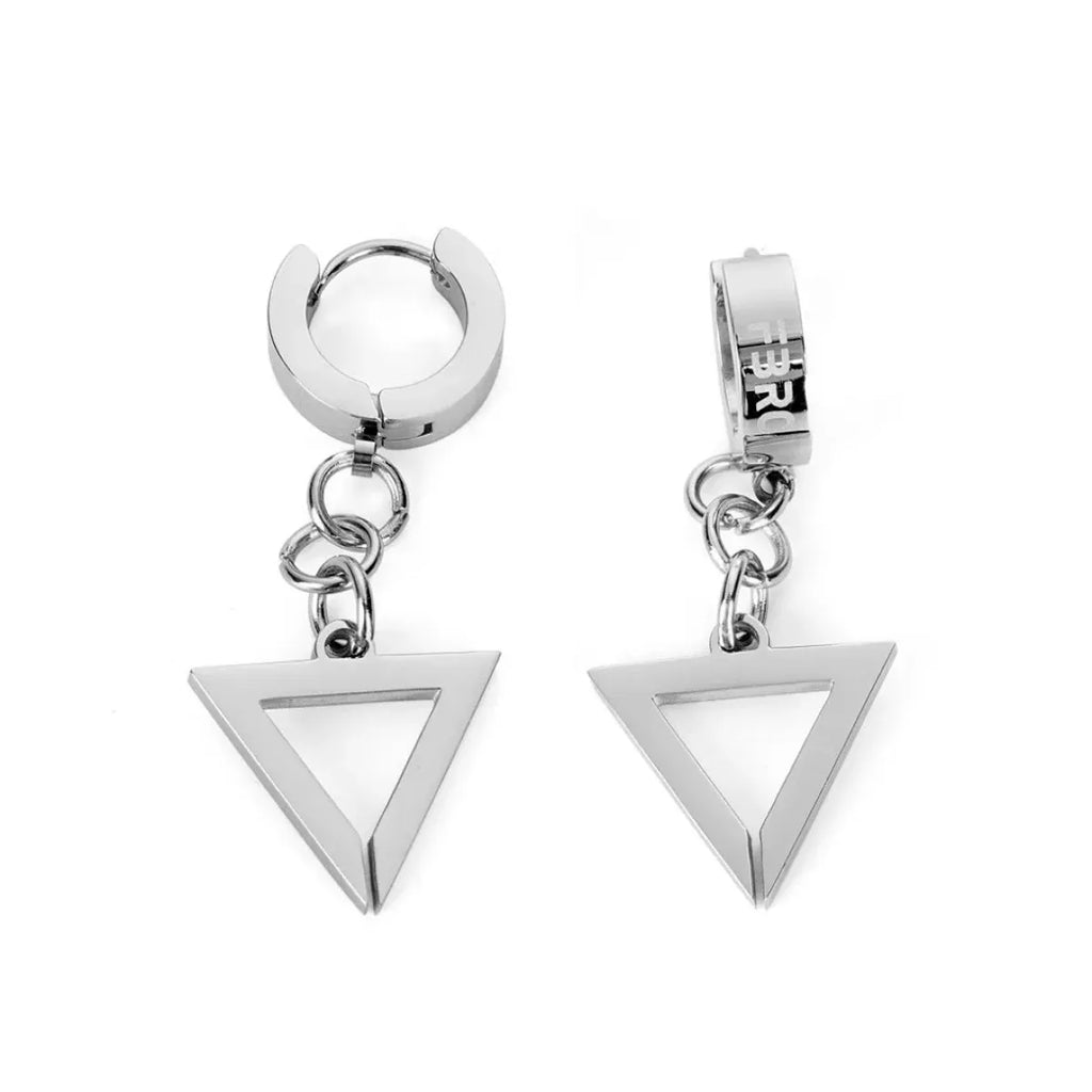 TR-08 Stainless Steel Triangle Earrings - T-Shirts - Earrings - 1