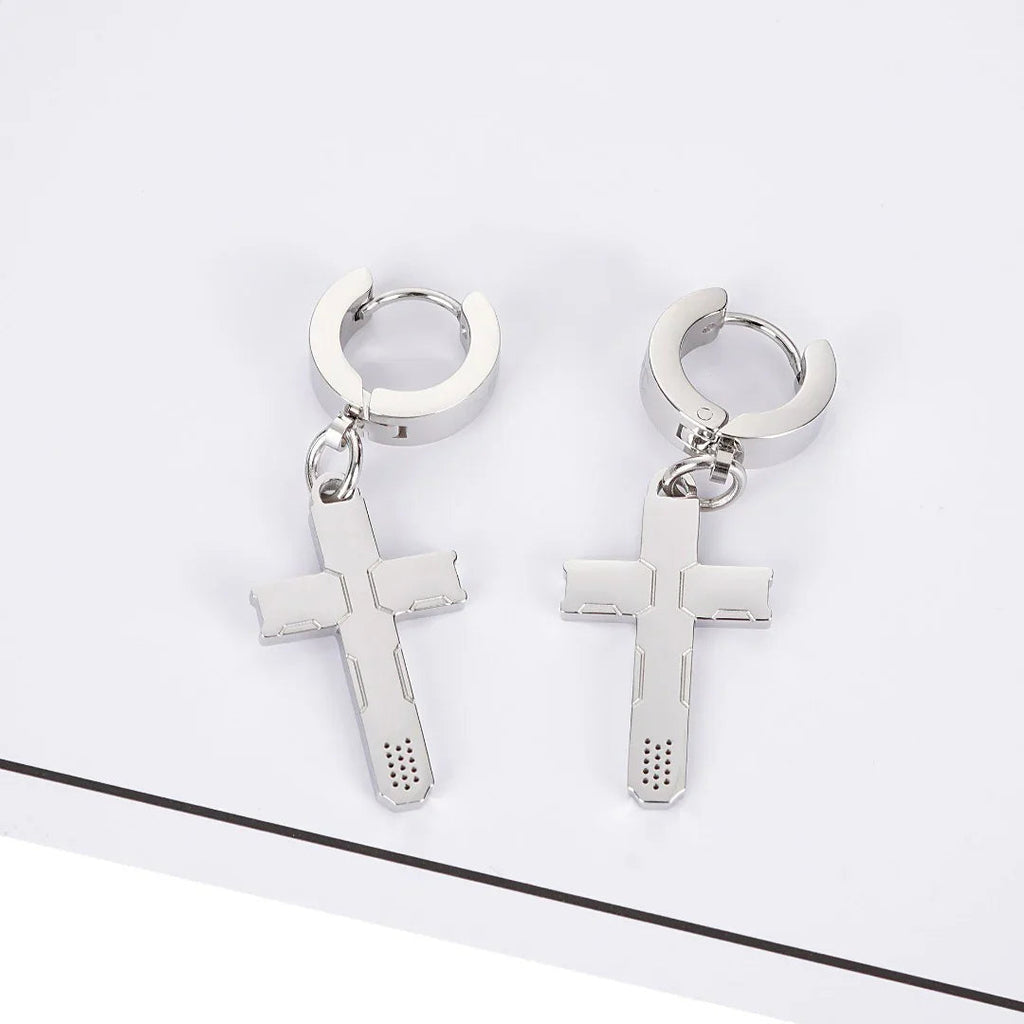 CRX-20 Stainless Steel Cross Earrings