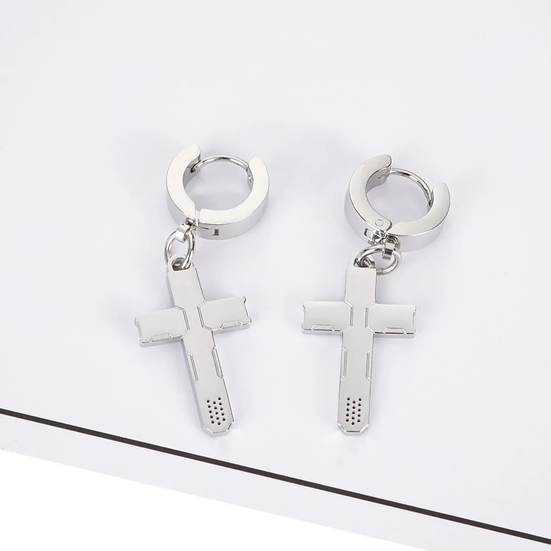 CRX-20 Stainless Steel Cross Earrings
