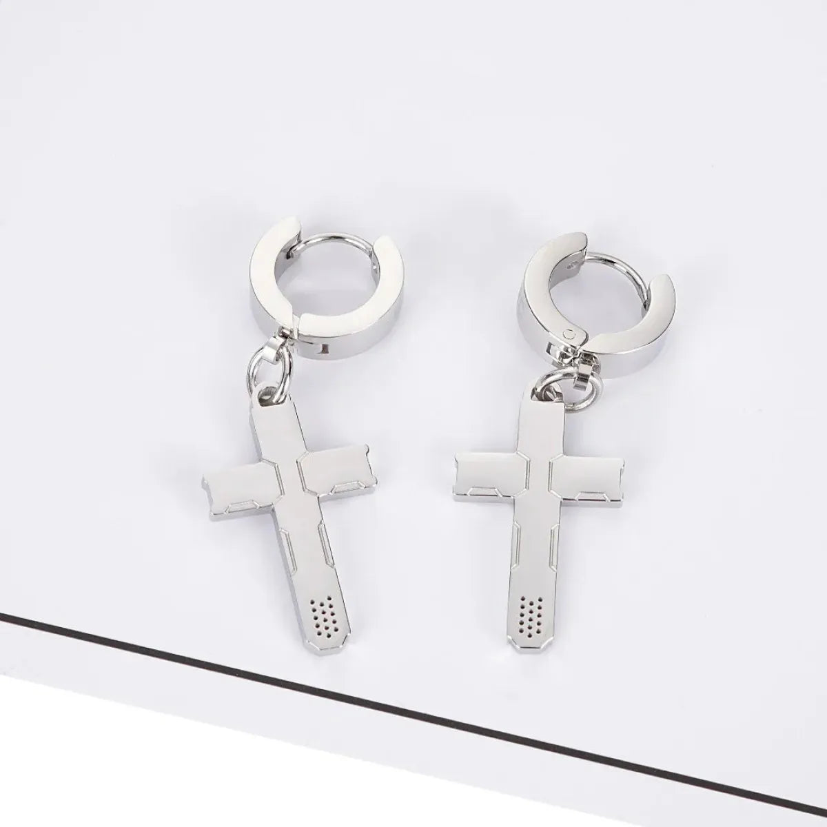 CRX-20 Stainless Steel Cross Earrings - T-Shirts - Earrings - 5