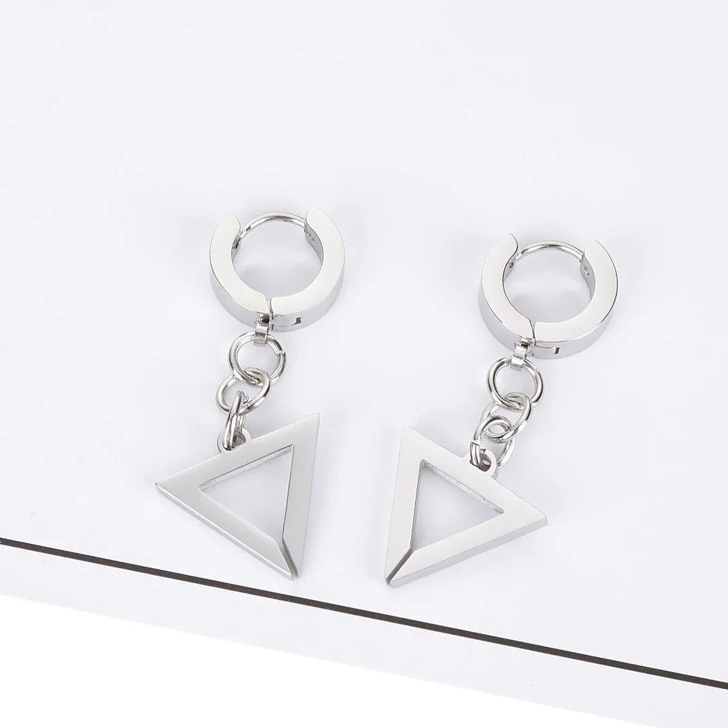 TR-08 Stainless Steel Triangle Earrings