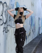 CRTT-Type B Black Slim Fit Crop Tee