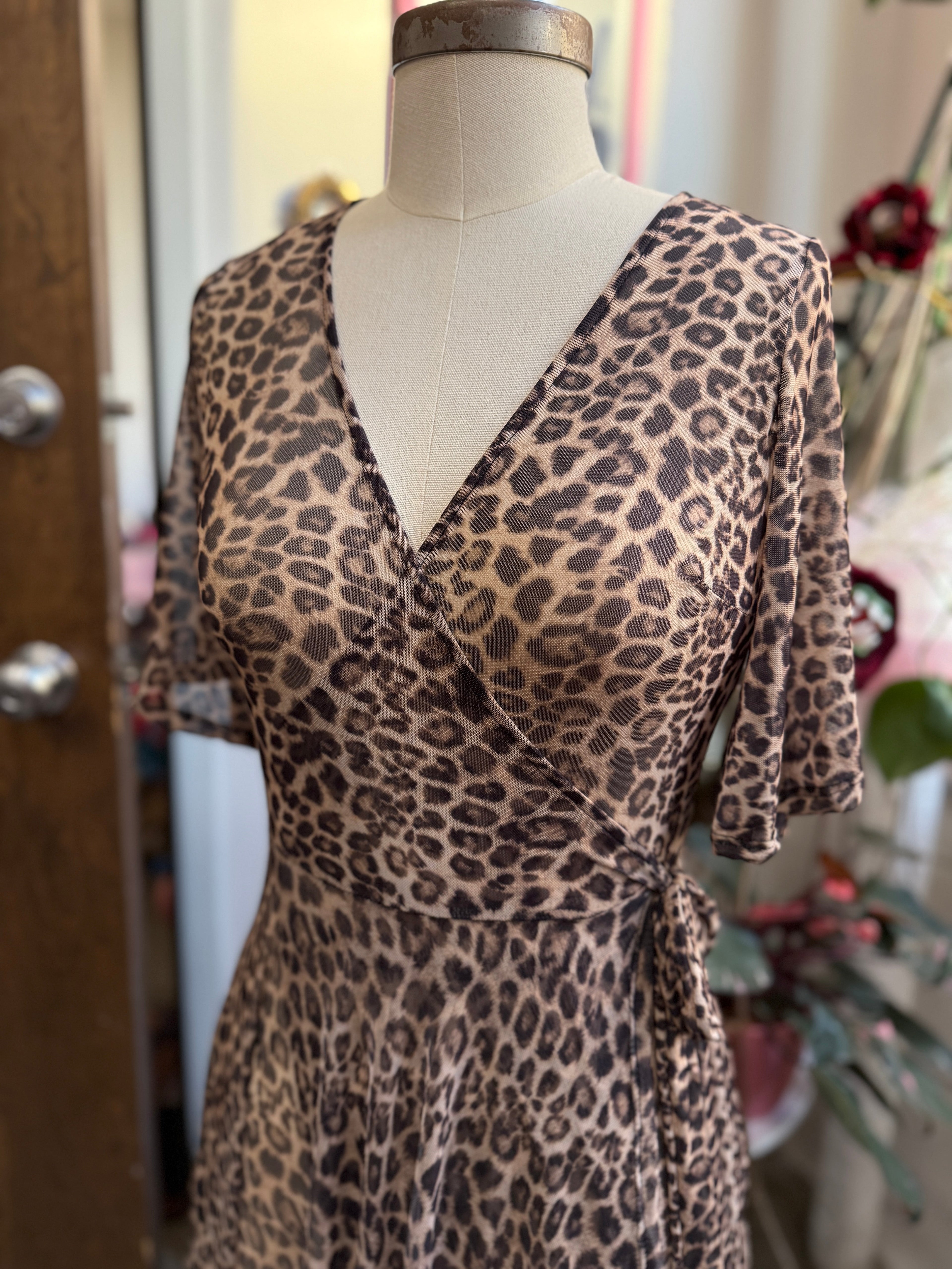 Lydia Leopard Mesh Dress